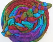 Blueface Leicester Tussah Silk Spinning Fiber - 'Circus'