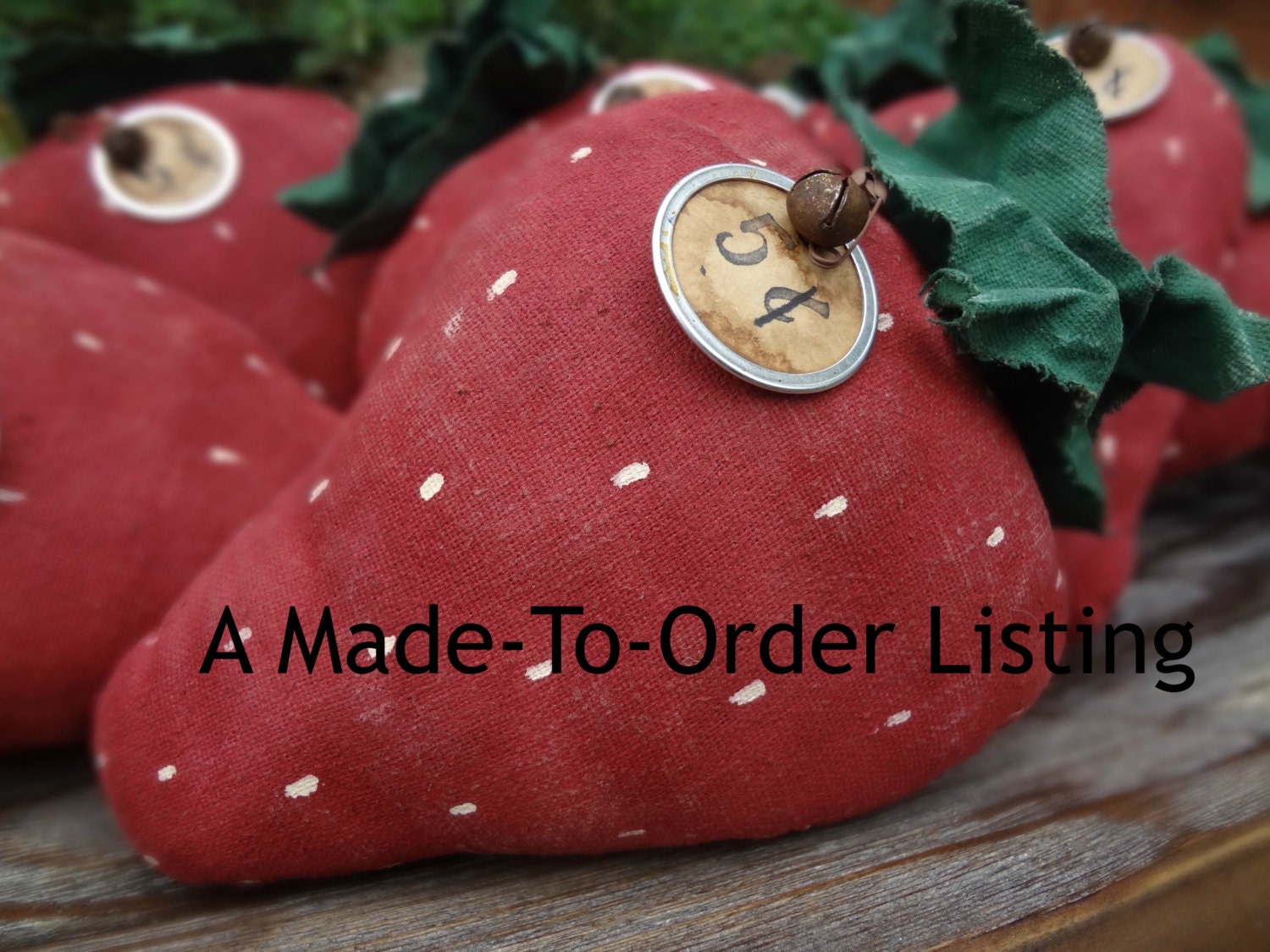 Made-To-Order Primitive Garden Strawberry, Summer, Spring, Soft Sculpture, Handmade, Home Decor, Bowl Filler, Farmers Market, Fruit,