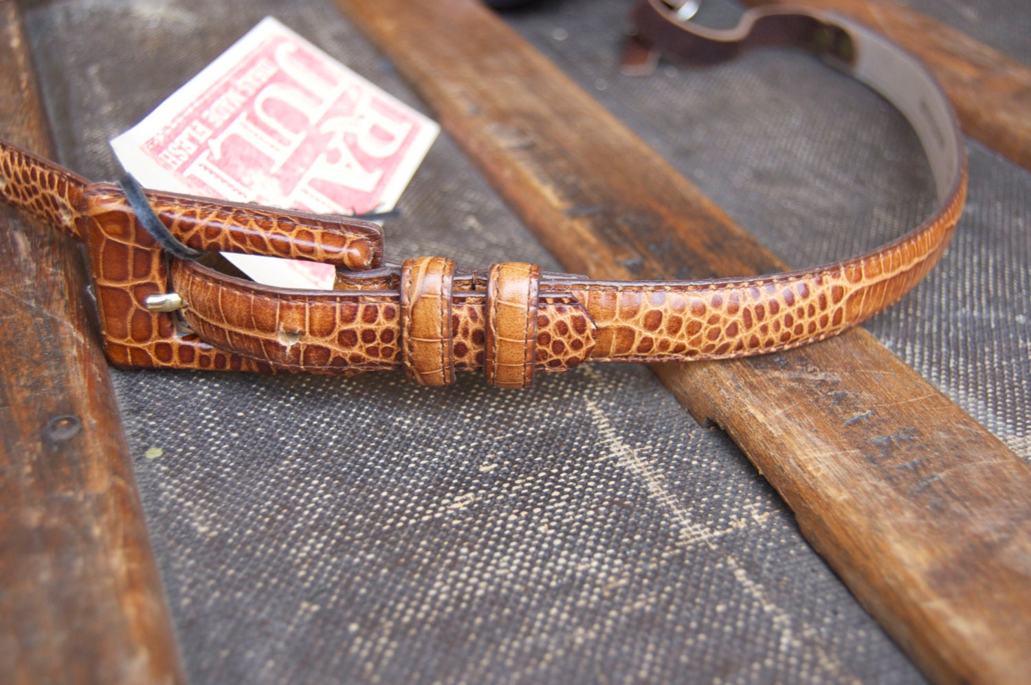 dSLR Brown Faux Alligator Leather Camera Strap