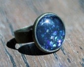 Cabochon Glitter Polish Ring - Adjustable
