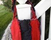 Clearance Sale 50% Off Diaper Bag, PURSE, Rag Quilt, Navy Blue, Ready to Ship