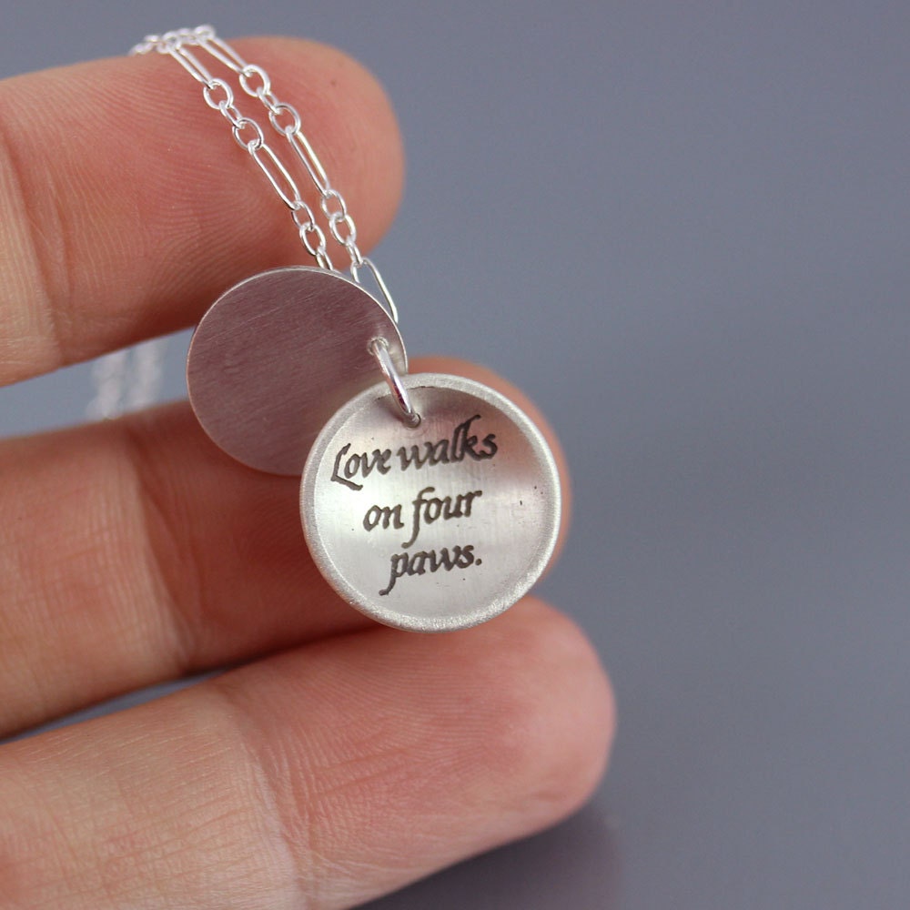 RESERVED for Deb: Paw Print/ Love Walks on Four Paws Necklace