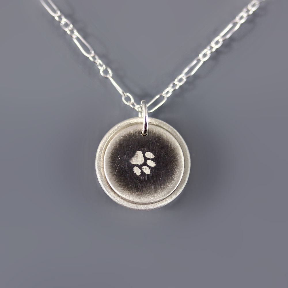 RESERVED for Deb: Paw Print/ Love Walks on Four Paws Necklace