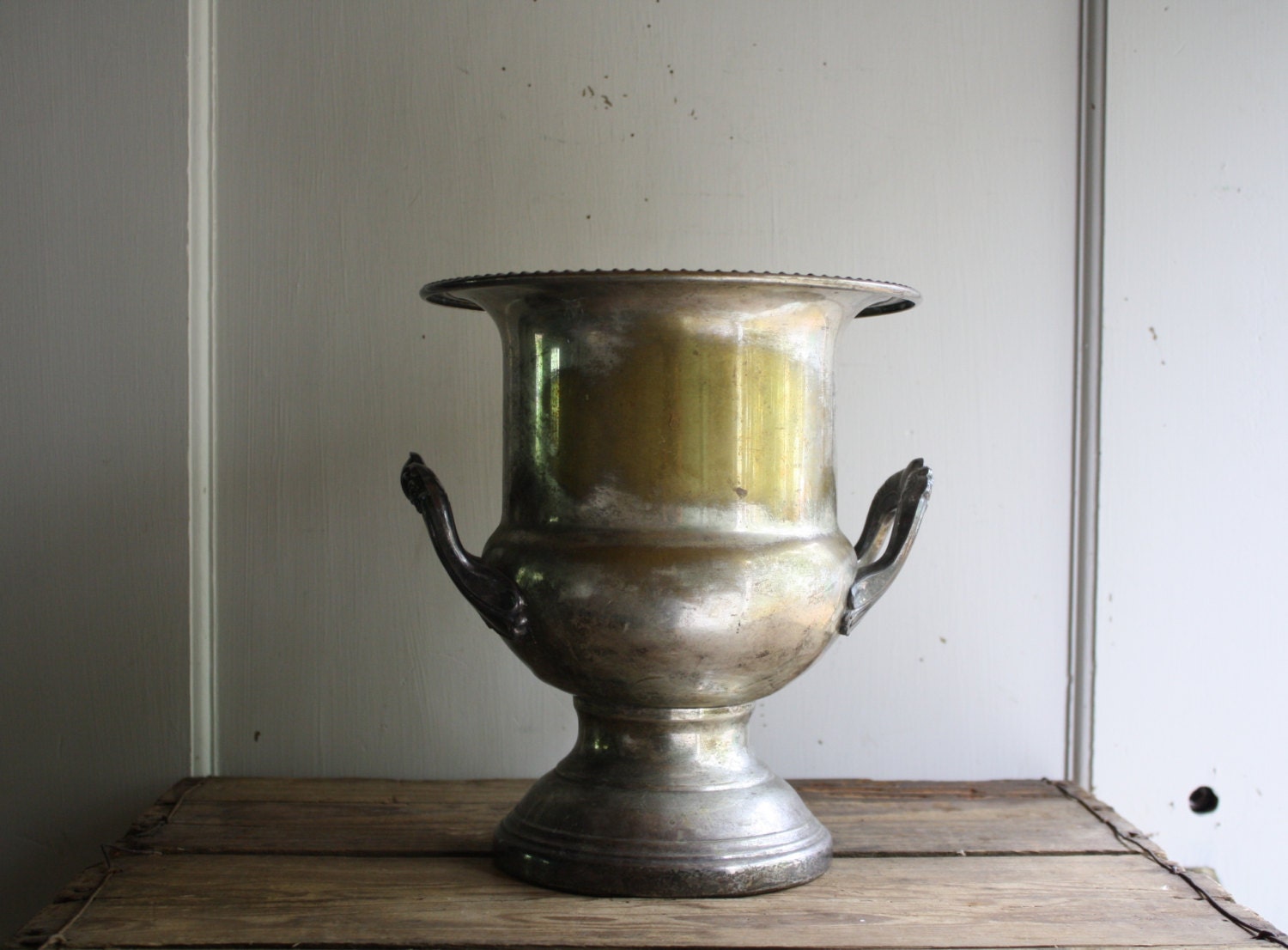 vintage silver plate champagne bucket vase