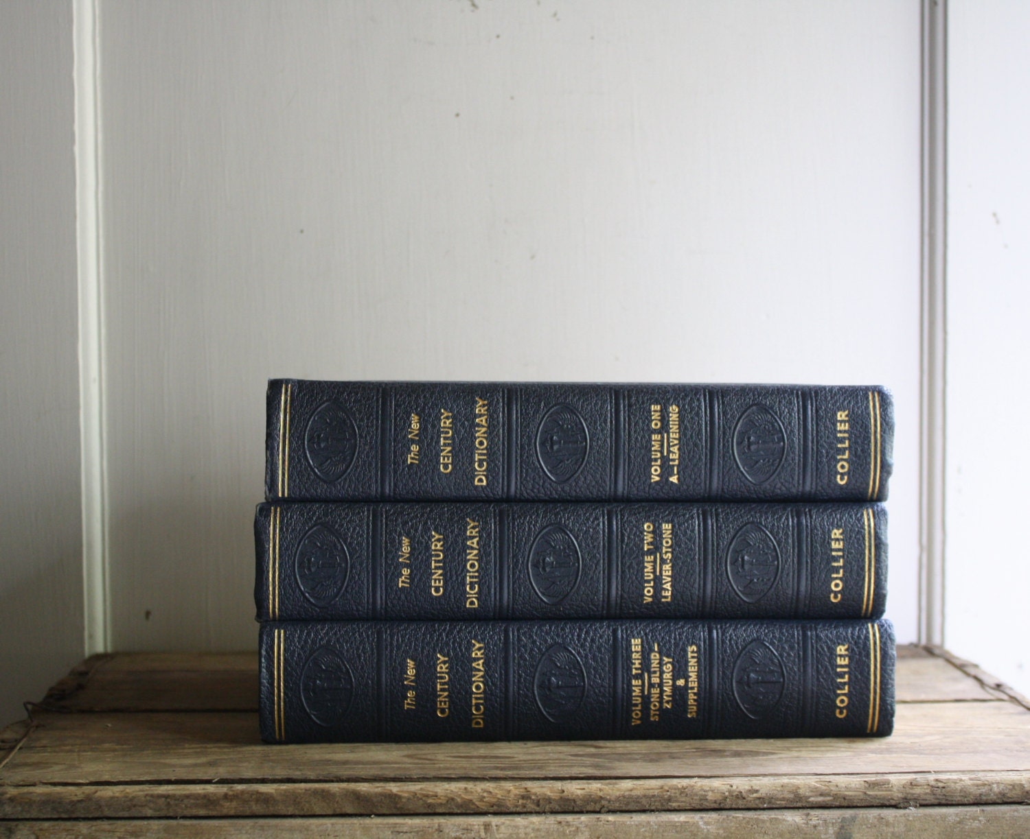 vintage dictionary set 3 voulmes 1940s