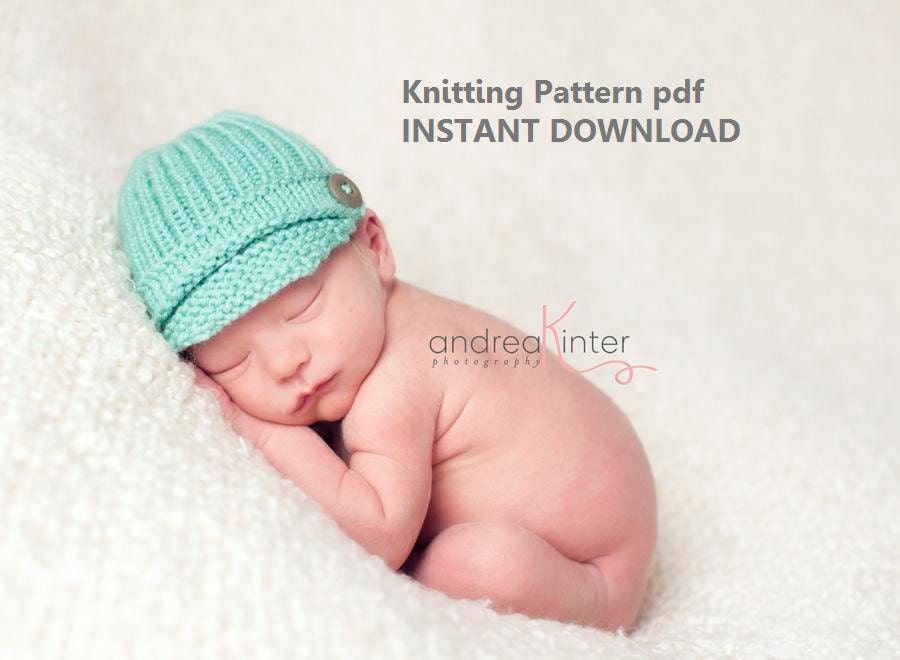 INSTANT DOWNLOAD Ribbed Newsboy Hat Knitting Pattern in 5 Sizes, PDF Number 131 -- Permission to Sell Hats -- Over 15,000 patterns sold
