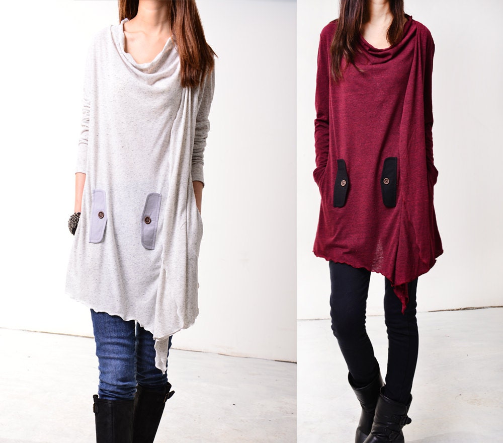 Windflower - flowing asymmetrical tunic dress  (Q3102)