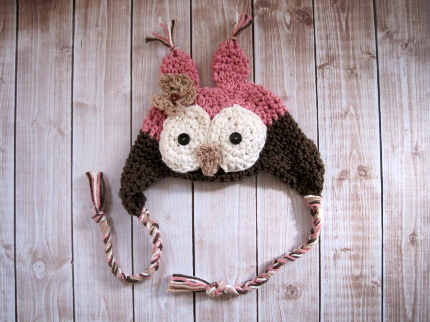 Crochet Baby Hat, Baby Girl Owl Hat, Baby Girl Hat, Crochet Owl Hat, Newborn Owl Hat, Infant Owl Hat, Baby Animal Hat, Pink, Awake Owl