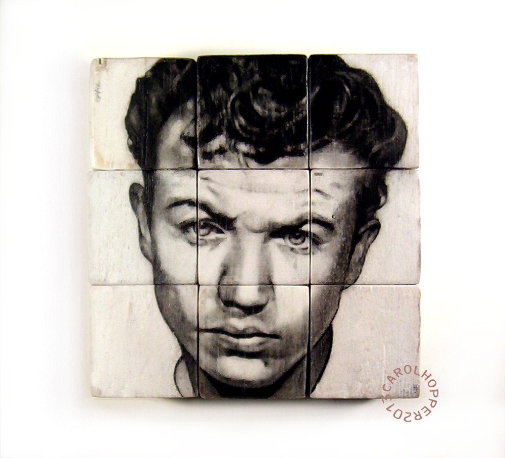 Brass Boy - Pencil on Wood - Rough Hewn Series