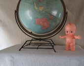 Replogle World Globe, Rotating, Desktop, Wire Stand - Travel Map - Midcentury Home Office Decor