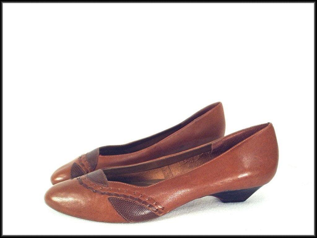 80's vintage leather AVANT GARDE ballet pumps 7.5 / 8