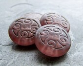 Sale-See Store Announcement-Vintage Beads-Vintage Lucite Beads-Vintage Etched Bead-Vintage Plum Medallion Beads-4