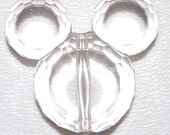 2 CRYSTAL CLEAR  37mm BIG Mickey Mouse Beads Charm Faceted for Kandi Rave Raver Kandy Disneyland Disneyworld Disney Mouse Head Ears Diamond