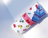 Very Best Flannel Baby Receiving Blanket with Cars and Trucks in Primary Colors