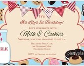 Set of 20 Milk and Cookies Party Invitations Custom Il_170x135