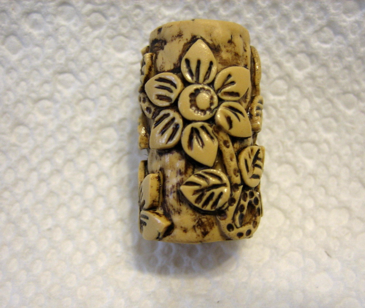 Dreadlocks  Bead Ivory Flowers You Choose Hole Size
