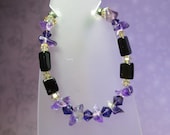Black and Purple Gemstone Bracelet