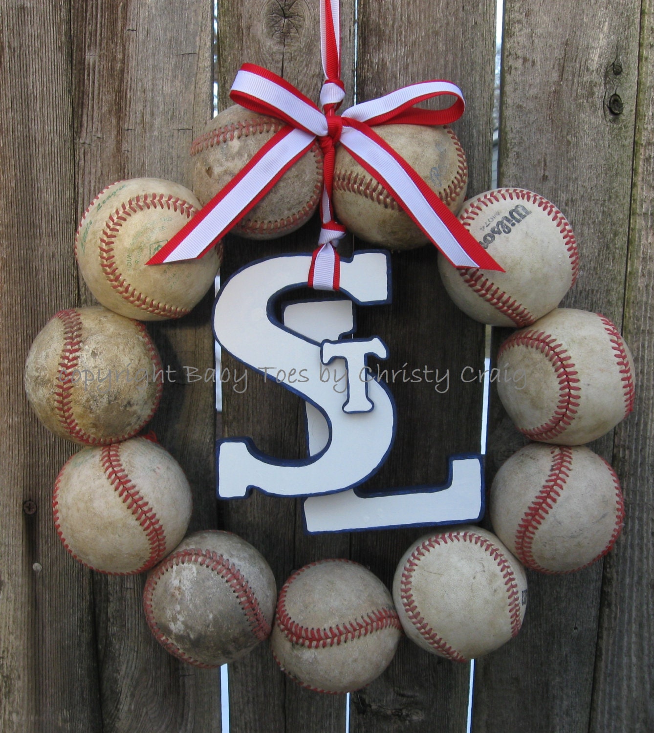 Saint Louis Cardinals Baseball Love Wreath with STL