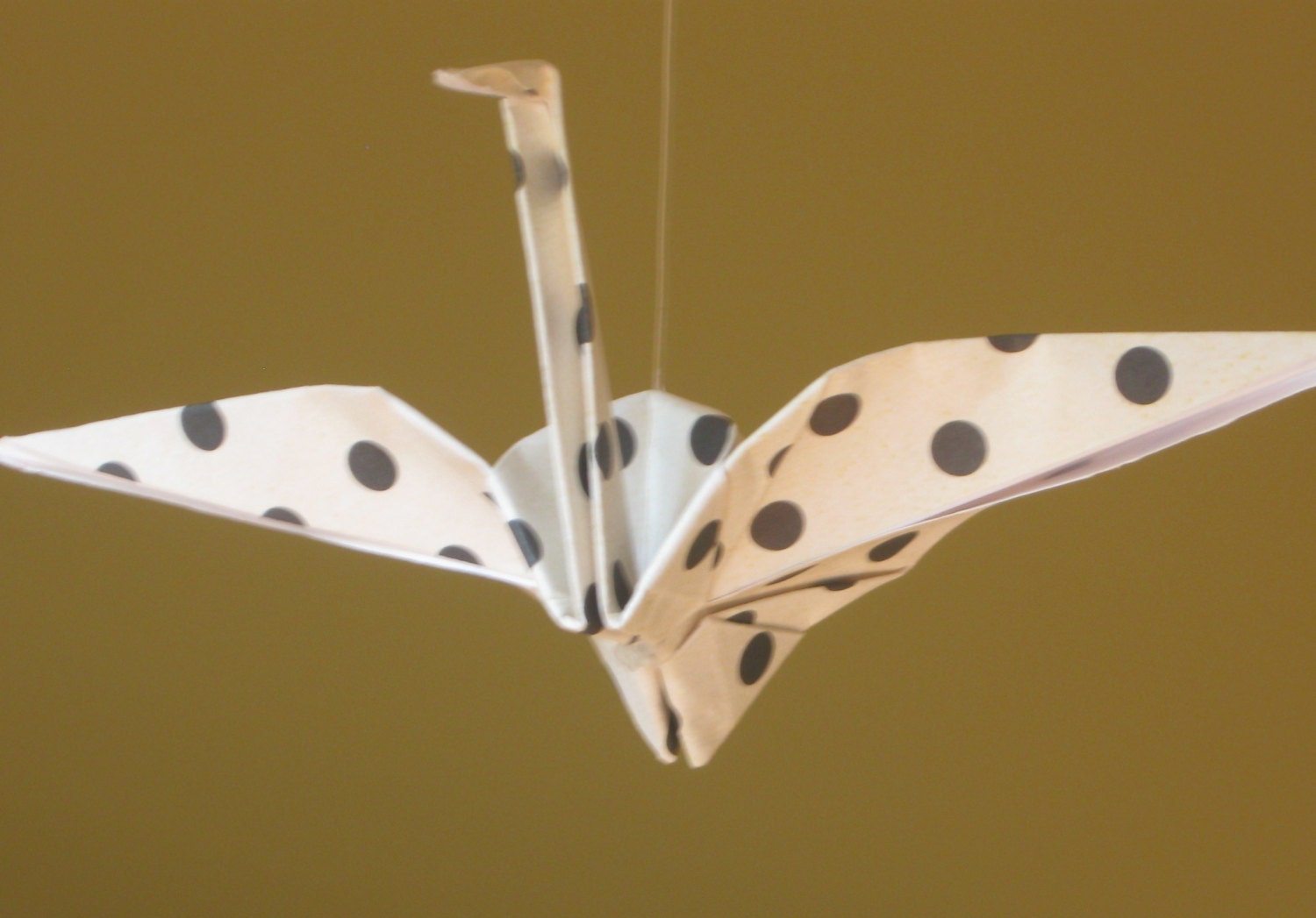 Color Combination Number 3 --- Cool Mobille with 6 (Six) Origami Cranes - Black and White