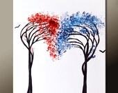Abstract Canvas Art Painting 18x24 Original Contemporary Modern Landscape Tree Paintings  by Destiny Womack - dWo - Reaching for You