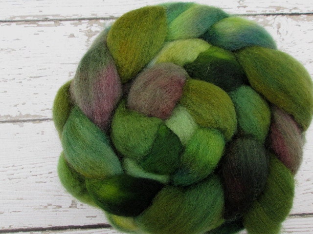 BFL Wool Roving, 4 oz / 114 grams in Clover