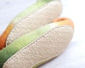 Thin PVC soles for my Felted shoes, with stitching, color beige