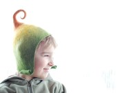 Ready to ship- Felted Fairy hat with curly spike, children size, head 48-51cm