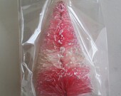 Large Easter Gumdrop Pink and White Striped Vintage Style Holiday Bottle Brush Tree