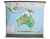 Giant School Pull Down Map of Australia 5 ft x 5 ft