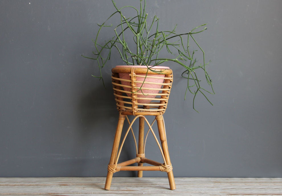 Franco Albini Style Rattan Planter