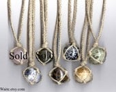 Hemp Wrapped Healing Crystal Ball Gemstone Necklace