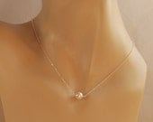 SET OF SIX - Bridesmaid Pearl Necklaces, Single Pearl Necklaces - Swarovski Ivory Pearls in Sterling Silver - The Pearl Solitaire Necklace