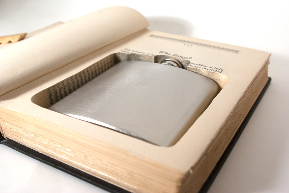 Hollow Book Safe w Flask -  The Holy Sinner (6 oz)