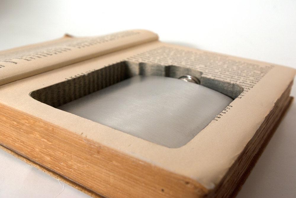 Hollow Book Safe w Flask -  The Mansions of Philosophy (6 oz)