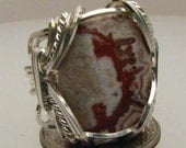 Handmade Sterling Silver Wire Wrap Rosetta Picture Stone Ring