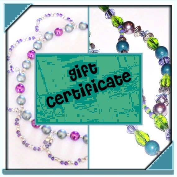 Gift certificate forty dollars personalized