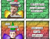 Digital collage sheet  1.5 X 1.5  Slides  Fariy Godmother's  (Sheet no. FS188) Instant Download
