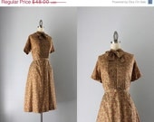 Storewide Sale 1960s Dress / Vintage 60s Bow Neck Dress / 60s Tiny Floral Day Dress
