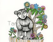 Travelling Bear Print from my original illustration 8x10 by Tanya Besedina color edition
