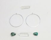 Sterling Silver Hammered Hoops - Large