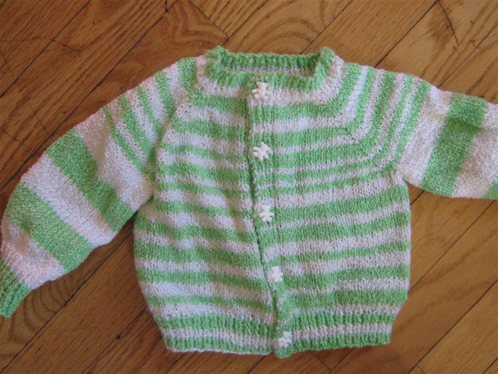 knit baby sweater -- size 6 - 12 months
