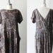 1980's Taupe Mauve Pink Drop Waist Day Dress