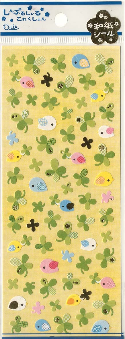 Cute Kawaii Clover Birds Sticker Sheet