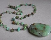 Chrysoprase statement necklace