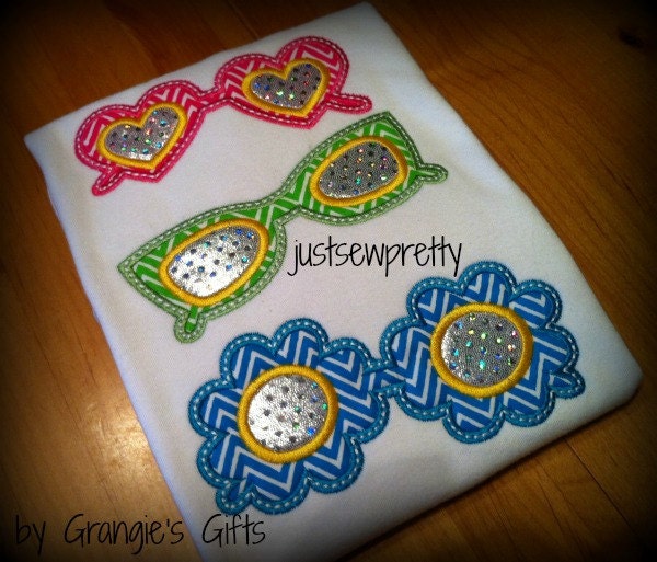 Sunglasses Trio Embroidery Applique Design