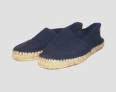 1970s shoes / vintage 70s flats / 7 / summer / Blueberry Blue Espadrille Flats
