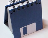 Blank Book Notebook made from Recycled Floppy Disk - Blue