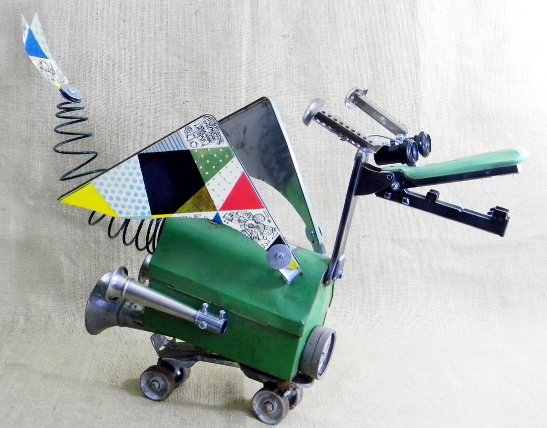 RUCKUS - A Clanky and Calamitous Dragon - assemblage sculpture - Reclaim2Fame