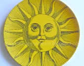 Yellow Sun Face Texas Ware Melamine Plate