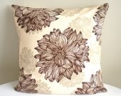 Organic Cotton Pillow Cover - Evelyn & Janette, Brown/Natural - 18" x 18" - Pillow Sham
